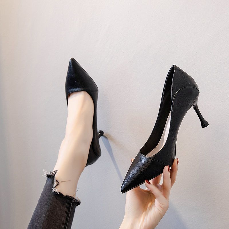 2024 Spring and Summer New Soft Leather Pointed Stiletto Shoes for Women G617