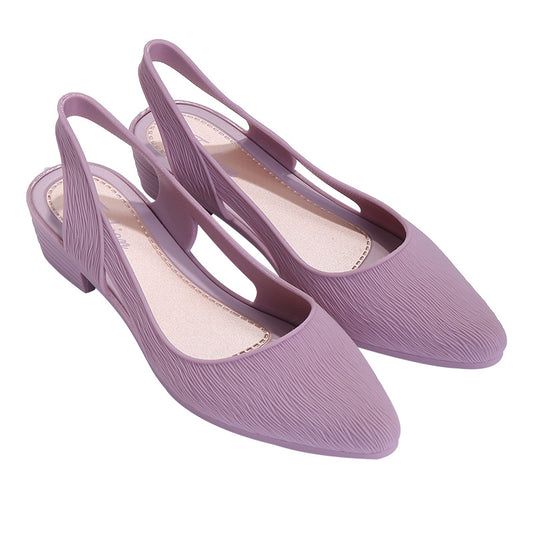 New style trendy mid-heeled closed toe pointed toe slip-on shoes for women LY814