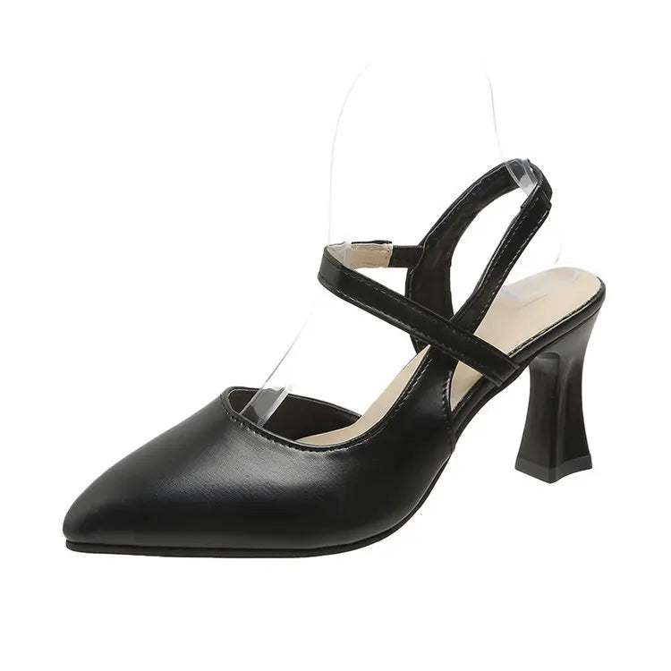 2024 new summer style pointed toe strap soft leather high heels LD428
