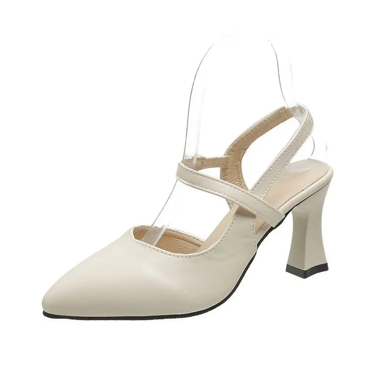 2024 new summer style pointed toe strap soft leather high heels LD428