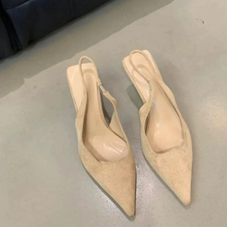 New high quality suede pointed toe stiletto sandals CH738