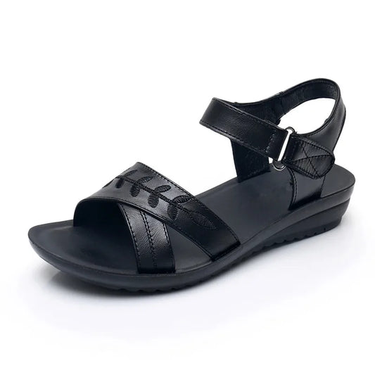 New casual genuine leather soft bottom top layer cowhide women's sandals G872